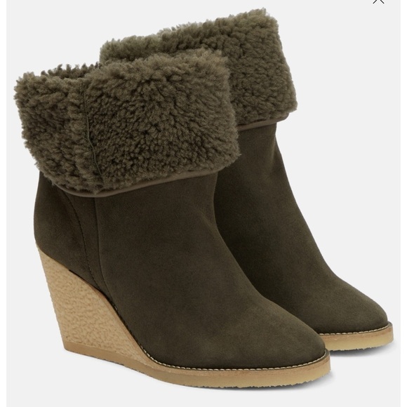 BNIB Isabel marant totam shearling bootie wedge boot - Picture 2 of 9